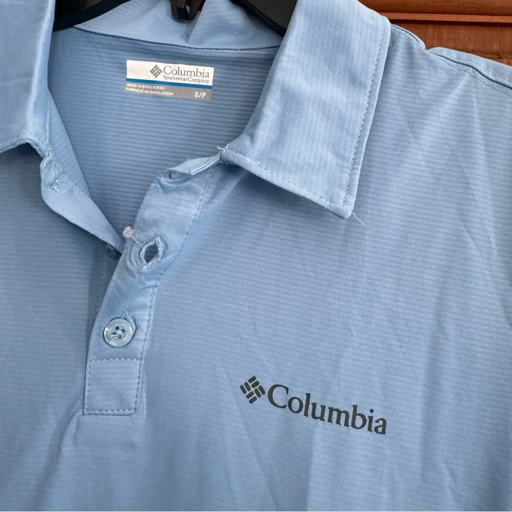 Columbia Omni-Wick Polo Golf Shirt Men’s Small Carolina Light Blue Short-Sleeve - Picture 2 of 4